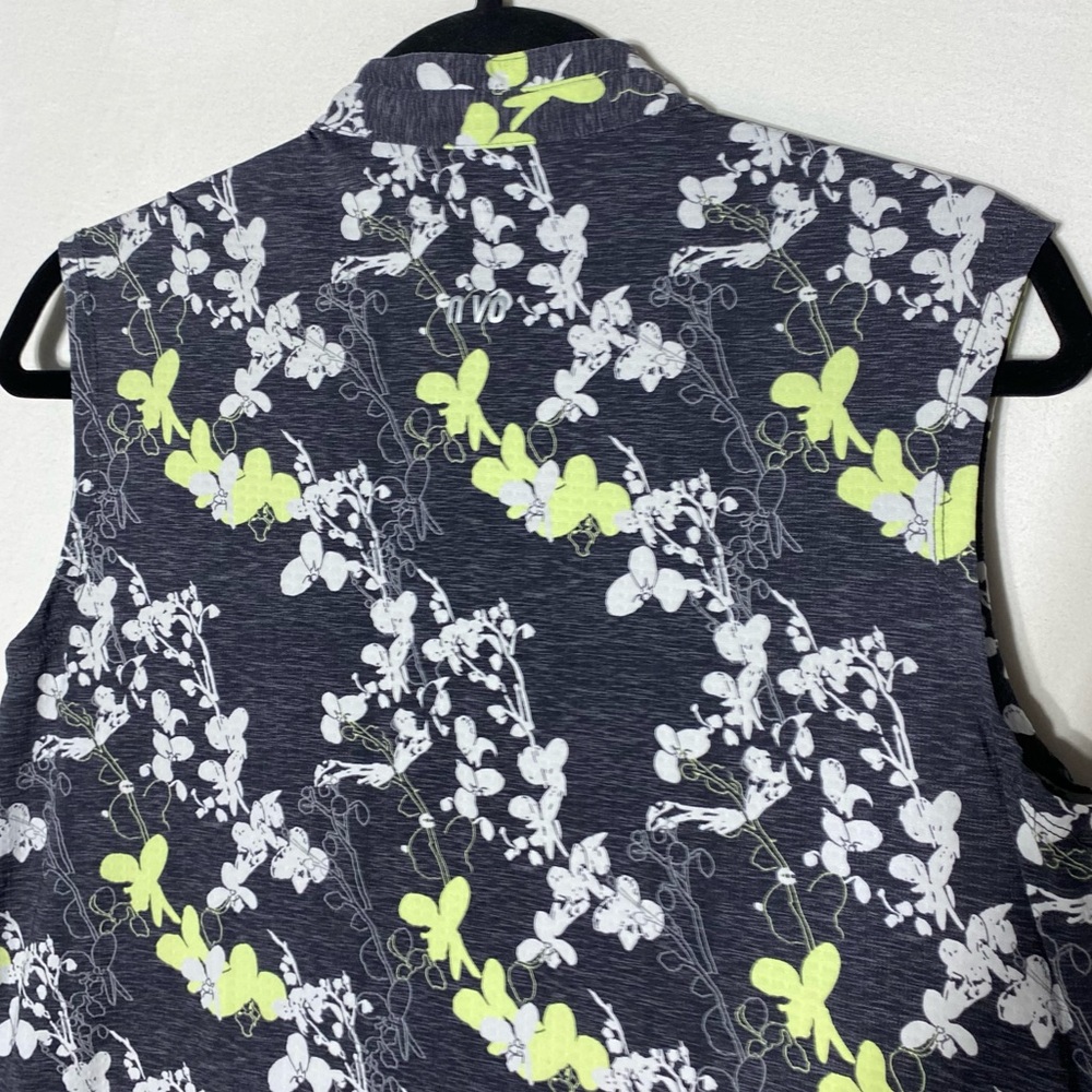 NVO Black Yellow Floral Sleeveless Activewear Top L - Picture 10 of 13